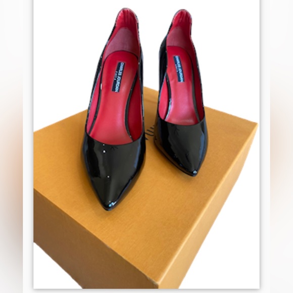 Charles Jourdan Black Patent Leather Stillettos - Picture 3 of 8